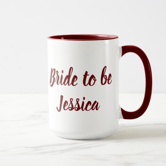 Bridge to be Burgundy Elegant Script Geschenke Hoc Tasse (Rechts)