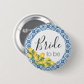 Bridge to Be Button - Blue Tile und Lemons (Vorne & Hinten)