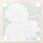 Bridge to Be Dahlia Untersetzer, weiße Blume Glasuntersetzer (Rückseite)