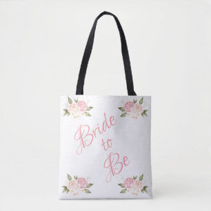 Bridge to be Floral Script Rosa Elegant Tasche
