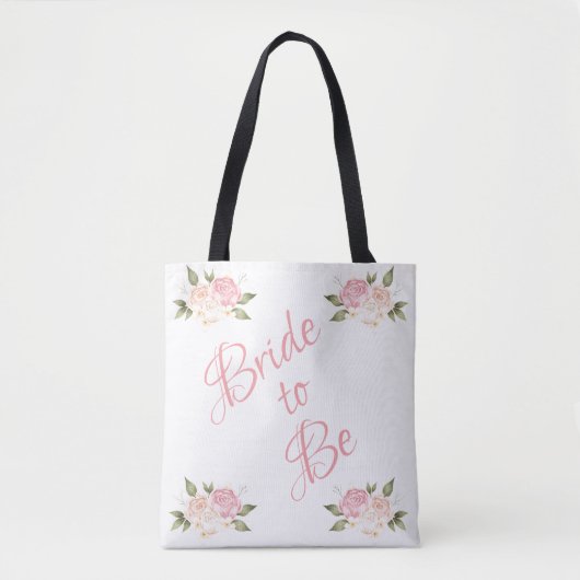 Bridge to be Floral Script Rosa Elegant Tasche (Vorderseite)