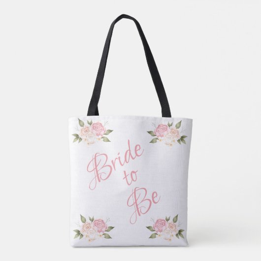 Bridge to be Floral Script Rosa Elegant Tasche (Rückseite)