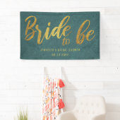 Bridge to be Gold Calligraphy Green Brautparty Banner (Insitu)