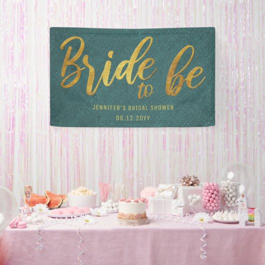 Bridge to be Gold Calligraphy Green Brautparty Banner (Party)