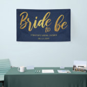 Bridge to be Gold Calligraphy Navy Brautparty Banner (Messeveranstaltung)