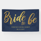 Bridge to be Gold Calligraphy Navy Brautparty Banner (Horizontal)