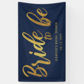 Bridge to be Gold Calligraphy Navy Brautparty Banner (Vertikal)