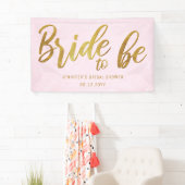Bridge to be Gold Calligraphy Pink Brautparty Banner (Insitu)