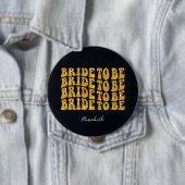 Bridge to be Gold Glitzer Text with name, Black Button (Beispiel)