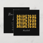 Bridge to be Gold Glitzer Text with name, Black Einladung (Vorne/Hinten)