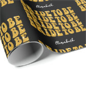 Bridge to be Gold Glitzer Text with name, Black Geschenkpapier (Rolleneckpunkt)