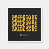 Bridge to be Gold Glitzer Text with name, Black Serviette (Vorderseite)