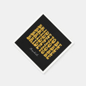 Bridge to be Gold Glitzer Text with name, Black Serviette (Ecke)