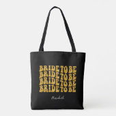 Bridge to be Gold Glitzer Text with name, Black Tasche (Rückseite)