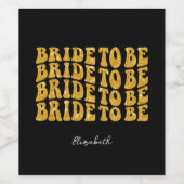 Bridge to be Gold Glitzer Text with name, Black Weinetikett (Einzelnes Label)