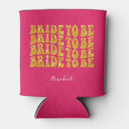 Bridge to be Gold Glitzer Text with name, Pink Dosenkühler