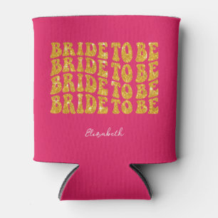 Bridge to be Gold Glitzer Text with name, Pink Dosenkühler