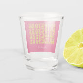 Bridge to be Gold Glitzer Text with name, Pink Schnapsglas (Rückseite)