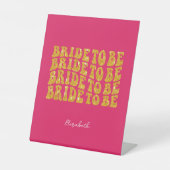 Bridge to be Gold Glitzer Text with name, Pink Sockelschild (Vorderseite)
