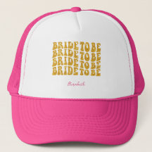 Bridge to be Gold Glitzer Text with name, Pink