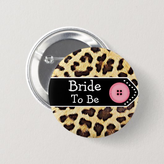 Bridge to be Leopard Print Brautparty Button (Vorne & Hinten)