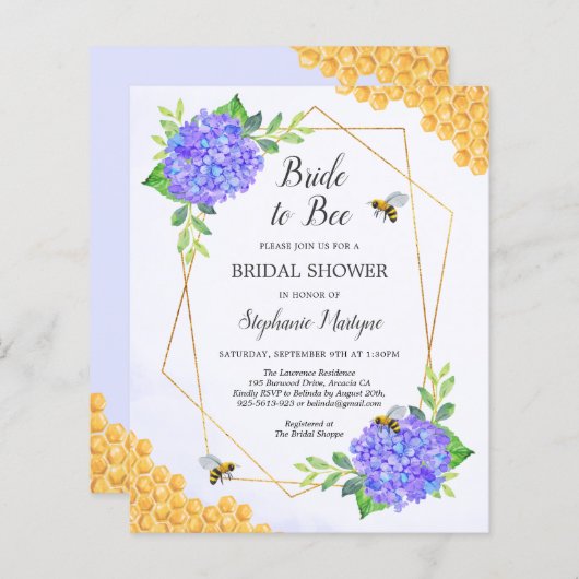 Bridge to be Lila Hydrangea Brautparty laden (Vorne/Hinten)