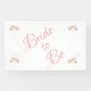 Bridge to be Pink Floral Script Watercolor Banner