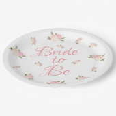 Bridge to be Pink Floral Script Watercolor Pappteller (Schrägansicht)