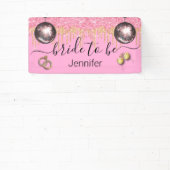 Bridge to be,pink gold Glitzer disco Bachelorette Banner (InSitu)