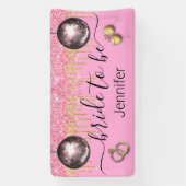 Bridge to be,pink gold Glitzer disco Bachelorette Banner (Vertikal)
