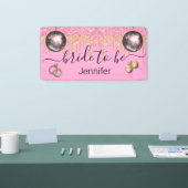 Bridge to be,pink gold Glitzer disco Bachelorette Banner (Messe)