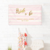 Bridge to be Pink Stripes Boho Chic Brautparty Banner (Insitu)