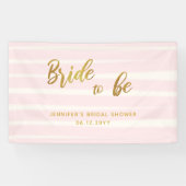 Bridge to be Pink Stripes Boho Chic Brautparty Banner (Horizontal)