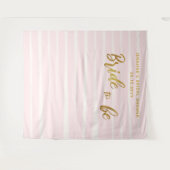 Bridge to be Pink Stripes Boho Chic Bridal Hinterg Wandteppich (Vorderseite (Horizontal))