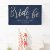 Bridge to be Silver Calligraphy Navy Brautparty Banner (Insitu)