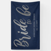 Bridge to be Silver Calligraphy Navy Brautparty Banner (Vertikal)