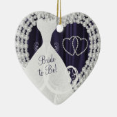 Bridge to be White Diamonds Plum Lila Hochzeit Keramik Ornament (Rechts)