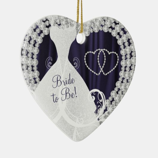 Bridge to be White Diamonds Plum Lila Hochzeit Keramik Ornament (Rechts)