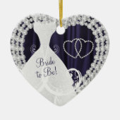 Bridge to be White Diamonds Plum Lila Hochzeit Keramik Ornament (Vorne)