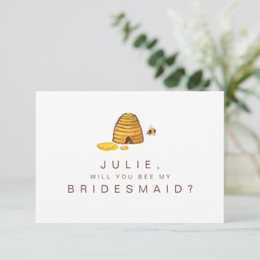 Bridge to Bee Bridesmaid Card Einladung (Stehend Vorderseite)