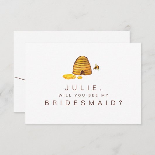 Bridge to Bee Bridesmaid Card Einladung (Vorne/Hinten)