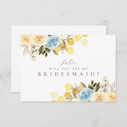 Bridge to Bee Bridesmaid Card Einladung (Vorne/Hinten)