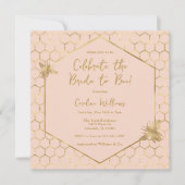 Bridge to bee Elegant Blush Pink Gold Brautparty Einladung (Vorderseite)