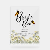 Bridge to Bee Floral Brautparty Willkommen Acrylschild (Vorderseite)