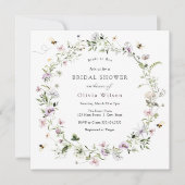 Bridge to Bee Lavender Wildblume Brautparty Inv Einladung (Vorderseite)