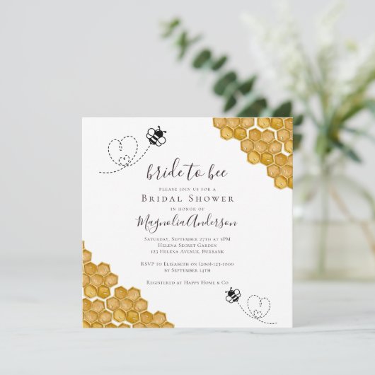 Bridge to Bee Script-Brautparty Einladung (Stehend Vorderseite)