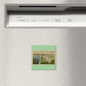 Bridge to Belle Isle Detroit, Michigan, Vintag Magnet (In Situ (Geschirrspüler))