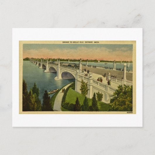 Bridge to Belle Isle Detroit, Michigan, Vintag Postkarte (Vorderseite)