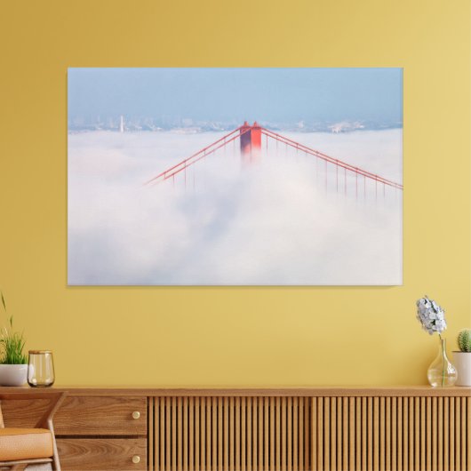 Bridge Tower in Nebel Leinwanddruck (Insitu (Wohnzimmer))