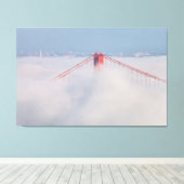 Bridge Tower in Nebel Leinwanddruck (Insitu (Holzboden))